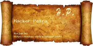 Hacker Petra névjegykártya